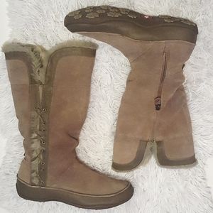 North Face | Tan Lace Up Faux Fur Boots 10.5